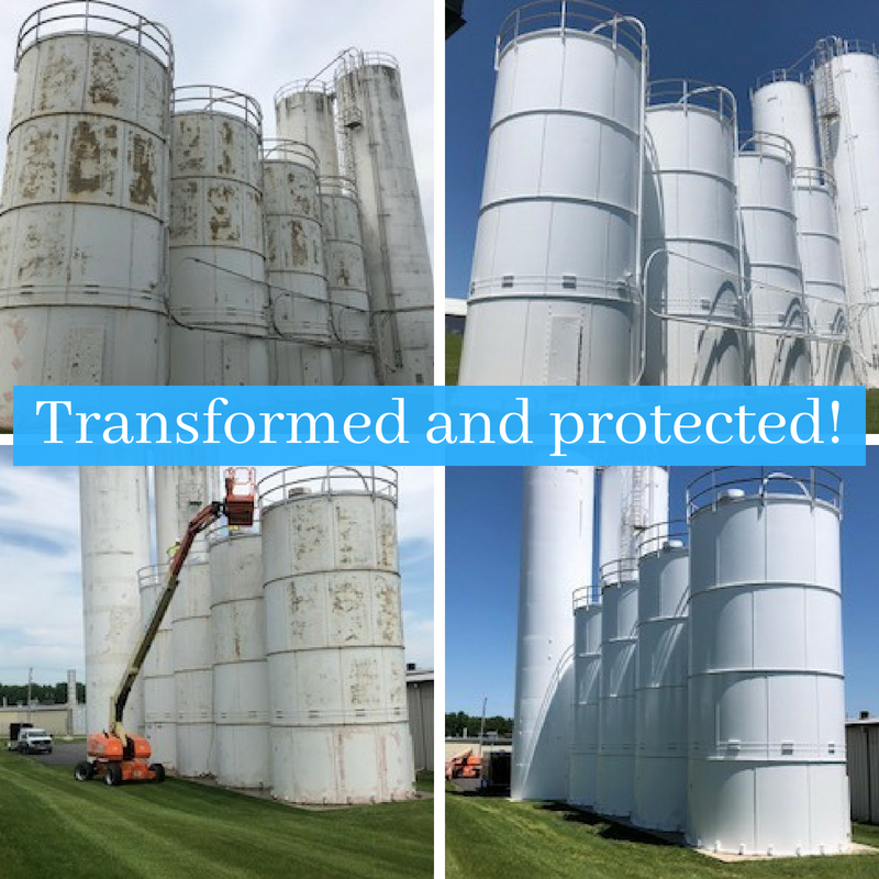 Silo Painting for a Heat Tool Manufacturer in Wisconsin Silo Painting for a Heat Tool Manufacturer in Wisconsin